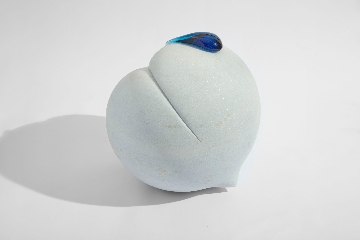Nevine Mahmoud, Triple Swell, 2020, 48.3 × 48.3 × 48.3 cm, Azzuro Aquamarina marble, glass, acrylic 